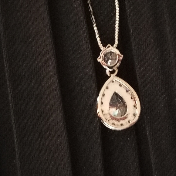 Bridal or Bridesmaid CZ and White GF Earrings and Necklace Gift Set - Picture 4 of 8